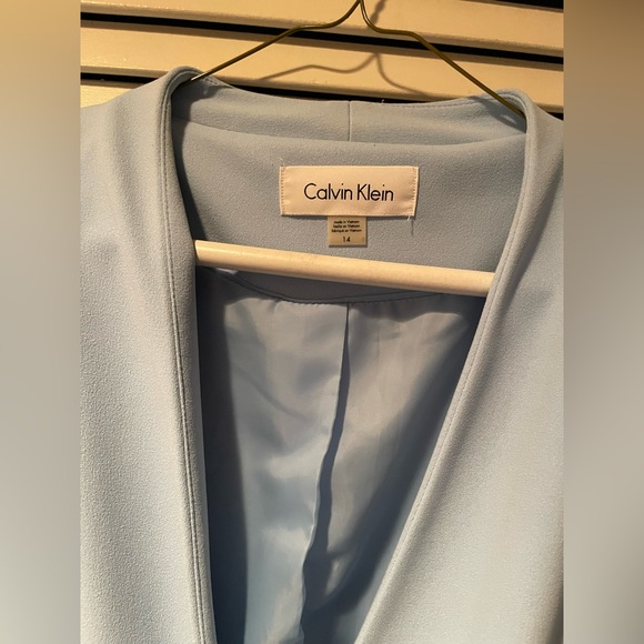 Women’s 14 Calvin Klein Powder /Light Blue Suit Blazer - Picture 5 of 6